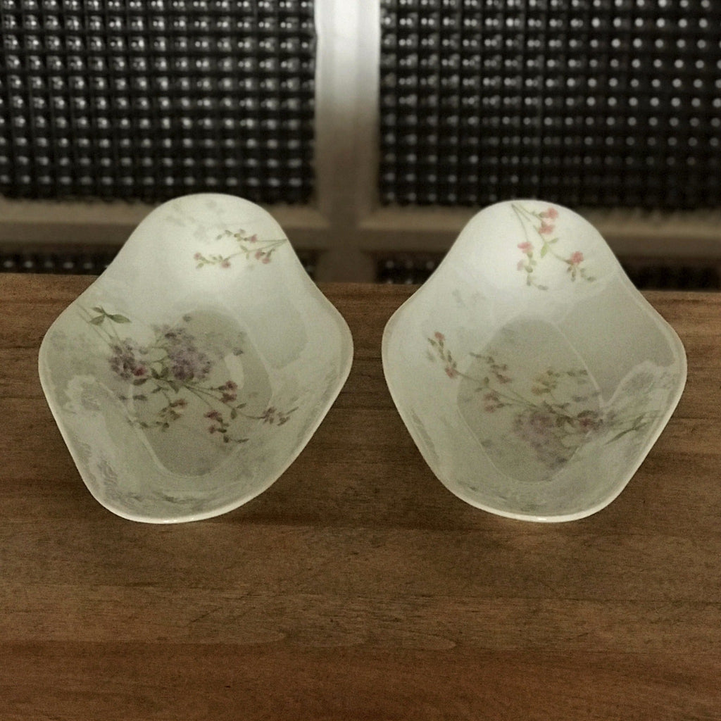 Lot de 2 raviers en porcelaine de Limoges Guérin & Co décor fleurs - Hello Broc