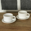 Lot de 2 tasses à café et 2 soucoupes Arcopal en verre opalin blanc - Hello Broc