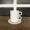 Lot de 2 tasses à café et 2 soucoupes Arcopal en verre opalin blanc - Hello Broc