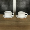 Lot de 2 tasses à café et 2 soucoupes Arcopal en verre opalin blanc - Hello Broc