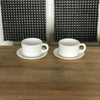 Lot de 2 tasses à café et 2 soucoupes Arcopal en verre opalin blanc - Hello Broc