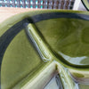 Lot de 3 assiettes à fondue Niderviller émaillé vert kaki bordure noire - Hello Broc