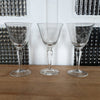 Lot de 3 verres à vin en cristal évasé gravé traits droits entrecroisés - Hello Broc