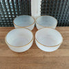 Lot de 4 ramequins en verre opalin blanc bordure dorée Huile Lesieur - Hello Broc