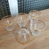 Lot de 5 petits verres à liqueur liserés dorés évasés et arrondis - Hello Broc