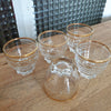 Lot de 5 petits verres à liqueur liserés dorés évasés et arrondis - Hello Broc