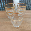 Lot de 5 petits verres à liqueur liserés dorés évasés et arrondis - Hello Broc