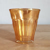 Lot de 6 petits gobelets en verre moulé orange irisé dans le style Picardie de Duralex - Hello Broc