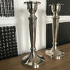 Paire de chandeliers simples en métal argenté - Hello Broc