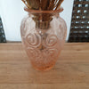 Petit vase en verre moulé transparent rose style Art Déco - Hello Broc