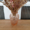 Petit vase en verre moulé transparent rose style Art Déco - Hello Broc