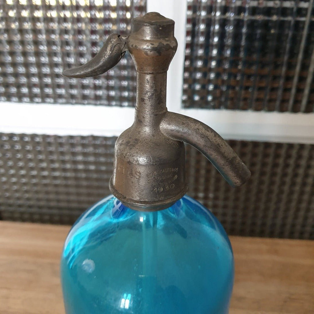 Siphon ancien bleu de la Brasserie G. Mittelhauser et Fils Montauban - Hello Broc