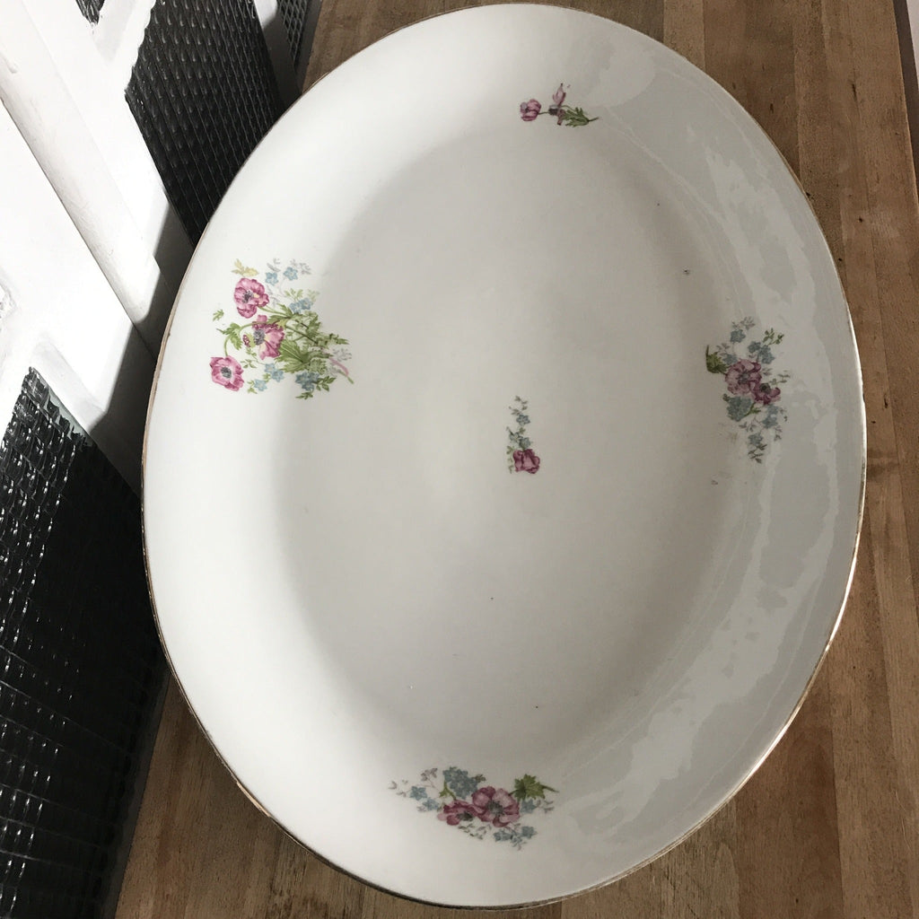 Très grand plat de service ovale et creux en porcelaine de Limoges 52 x 35 cm - Hello Broc