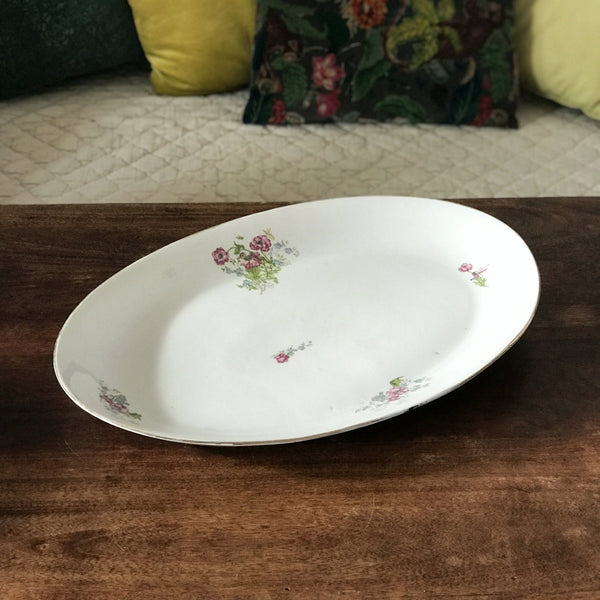 Très grand plat de service ovale et creux en porcelaine de Limoges 52 x 35 cm - Hello Broc