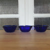 Trio de coupelles en forme de fleur en verre moulé bleu Italy - 3 lots - Hello Broc